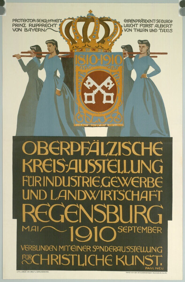 Plakat zur deutschen Revolution 1910 mit einer Gruppe von Menschen und einer Krone, einschließlich Text über das Ereignis.