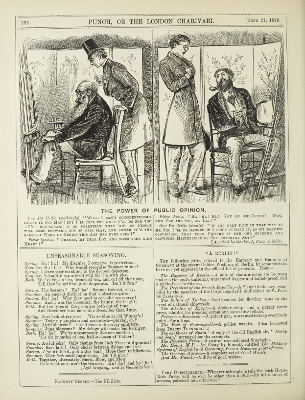 Ein altes Buchcover mit einem Mann in einem Anzug, der in einem Stuhl sitzt und nachdenklich schaut, und einer Frau, die neben ihm steht und nachdenklich aussieht, mit der Aufschrift "Die Macht der öffentlichen Meinung" auf der Seite.