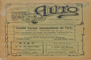 Ein Vintage-Buchumschlag mit einem klassischen Auto mit einem glänzenden Design und fettem Text auf altem Papier.