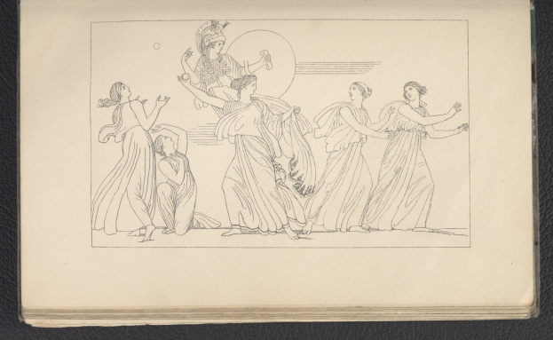 Ein Buchumschlag mit einer lebendigen Illustration einer Gruppe tanzender Frauen in energischen, synchronisierten Posen mit detaillierten Kleidungsstücken und Gesichtsmerkmalen.